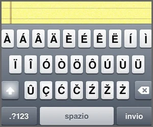 Come digitare caratteri e simboli che non appaiono nella tastiera virtuale dell'iPhone.